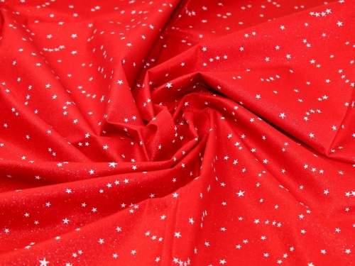 John Louden Glitter 100% Cotton Fabric Red