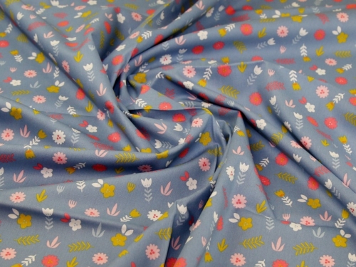 John Louden 100% Cotton Poplin Fabric Sky