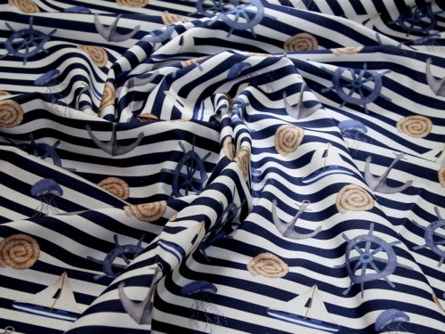 John Louden Cotton Canvas Fabric Navy Blue