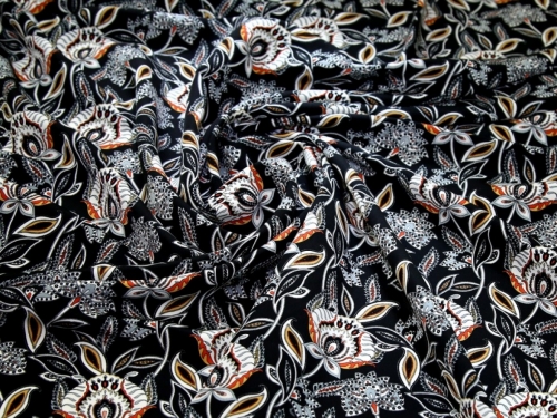 John Louden Peachskin Crepe Fabric Black
