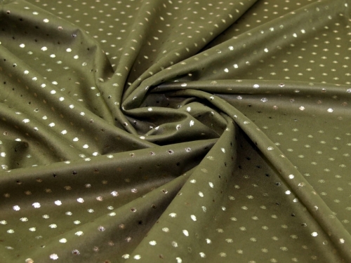 John Louden Metallic Suede Scuba Stretch Knit Fabric Olive Green