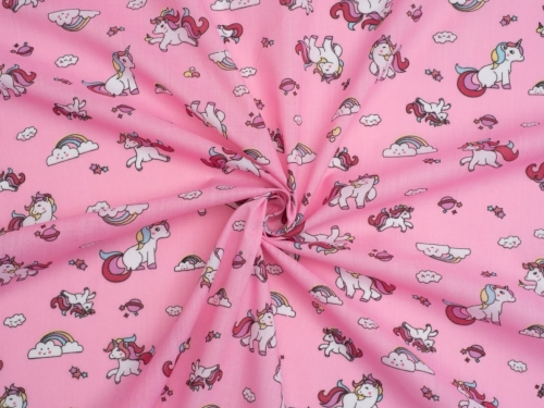 Printed Polycotton Fabric Pink