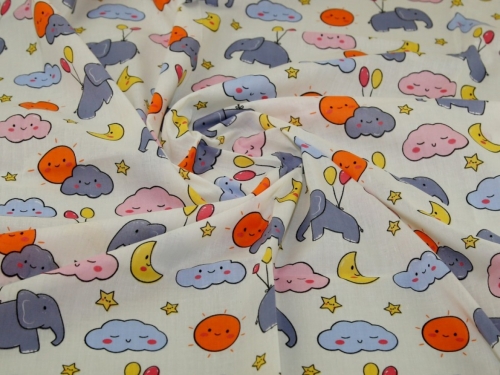 Printed Polycotton Fabric Cream