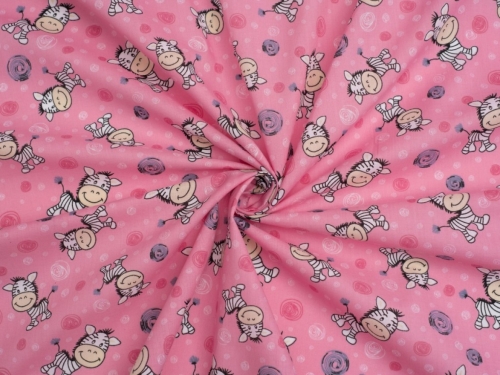 Printed Polycotton Fabric Pink