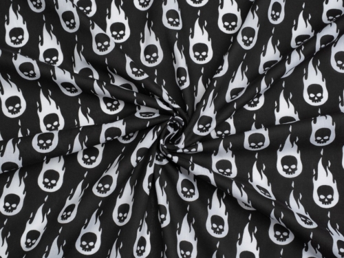 Printed Polycotton Fabric Black