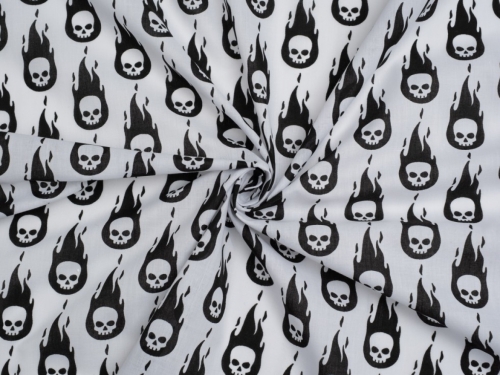 Printed Polycotton Fabric White