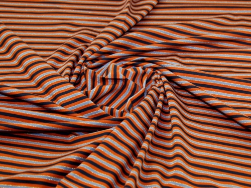 John Louden Lurex Cotton Jersey Stretch Knit Fabric Ginger Multi