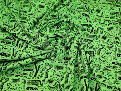 Deadstock Cotton Jersey Stretch Knit Fabric Neon Green