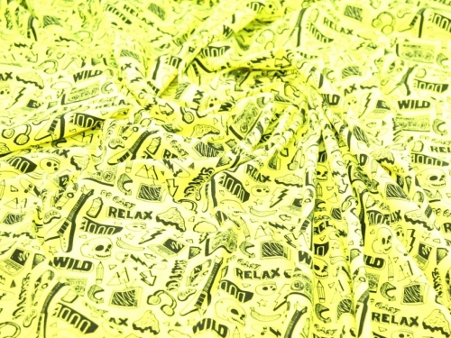 Deadstock Cotton Jersey Stretch Knit Fabric Neon Yellow