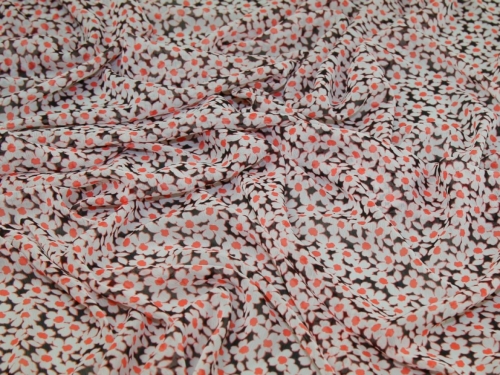 Deadstock Crinkle Sheer Chiffon Fabric Orange