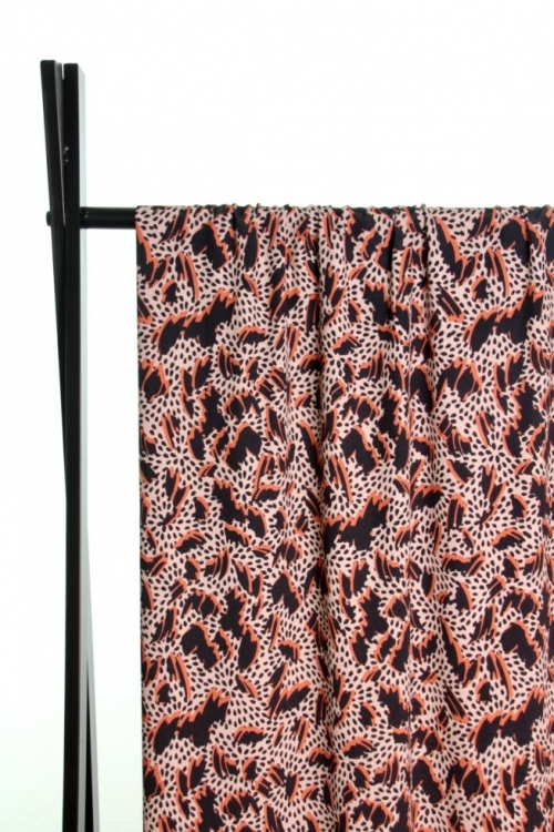 Atelier Jupe Viscose Challis Fabric Black & Brown