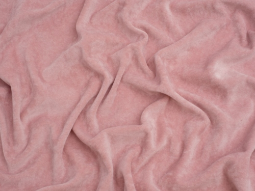 Minerva Core Range Cotton Velour Stretch Knit Fabric Blush