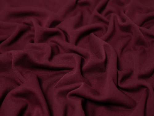 Minerva Core Range Heavy Fur Back Sweatshirt Stretch Knit Fabric Dark Bordeaux