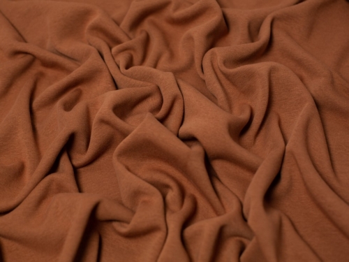Minerva Core Range Heavy Fur Back Sweatshirt Stretch Knit Fabric Ginger