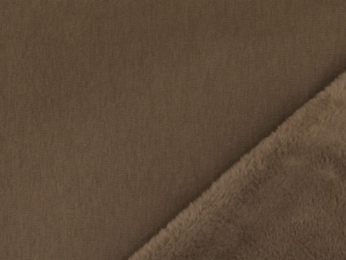 Minerva Core Range Heavy Fur Back Sweatshirt Stretch Knit Fabric Espresso Brown