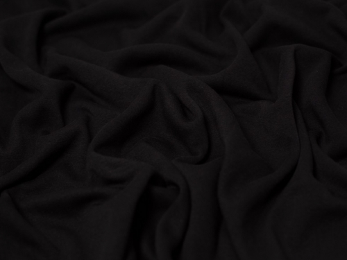 Minerva Core Range Heavy Fur Back Sweatshirt Stretch Knit Fabric Black