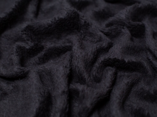 Minerva Core Range Cotton Sherpa Fleece Fur Fabric Black