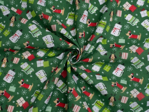 Printed Polycotton Fabric Green