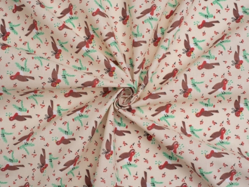 Printed Polycotton Fabric Cream