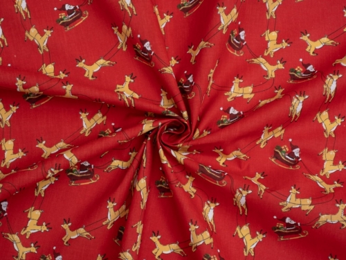 Printed Polycotton Fabric Red