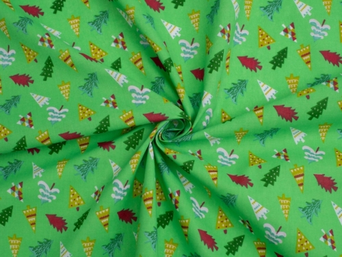 Printed Polycotton Fabric Lime
