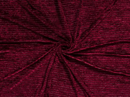 Lurex Burn Out Velvet Stretch Knit Fabric Wine