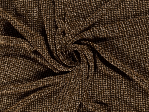 Metallic Textured Stretch Knit Fabric Gold on Black
