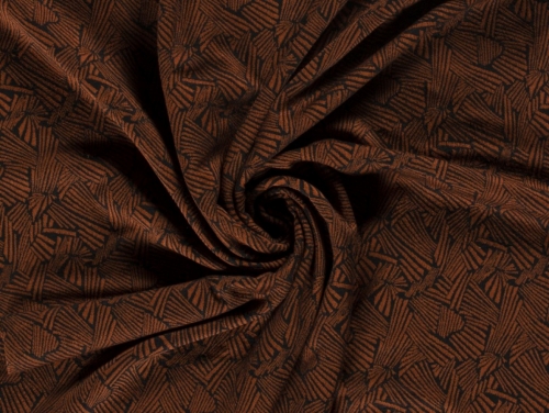 Jacquard Textured Stretch Knit Fabric Rust