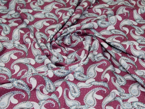 Deadstock Viscose Twill Fabric Magenta
