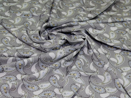 Deadstock Viscose Twill Fabric Silver Grey