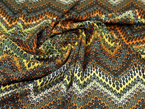 Deadstock Scuba Crepe Stretch Knit Fabric Orange & Green