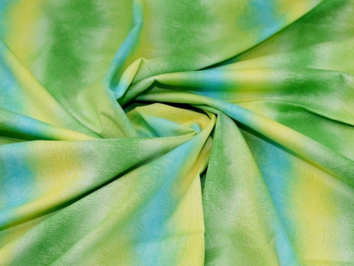 Deadstock Woven Stretch Cotton Sateen Fabric Green Multi