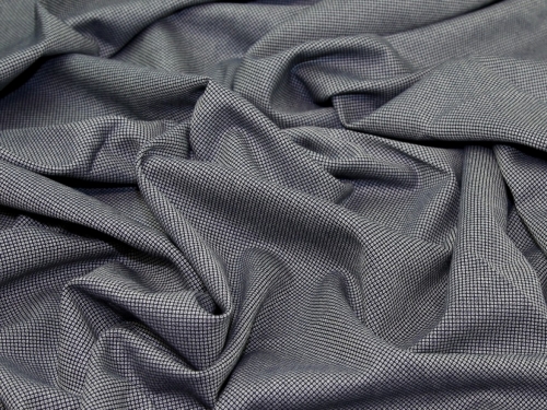 Deadstock Jacquard Cotton Suiting Fabric Navy & White