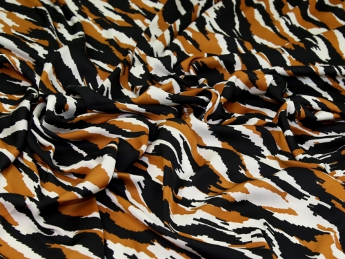 Deadstock Charmeuse Silky Satin Fabric Fudge & Black