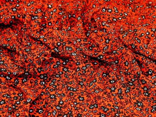Deadstock Charmeuse Silky Satin Fabric Orange & Black