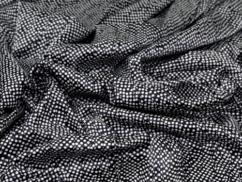 Deadstock Stretch Woven Satin Fabric Black & White
