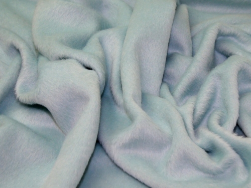 Deadstock Fur Texture Wool Coating Fabric Aqua