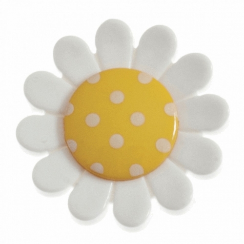 Hemline Flower Shape Buttons Yellow