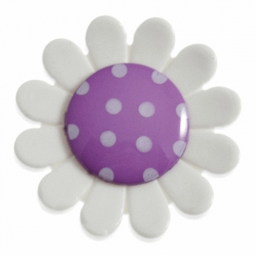 Hemline Flower Shape Buttons Purple