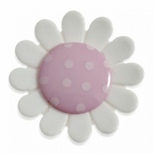 Hemline Flower Shape Buttons Pink