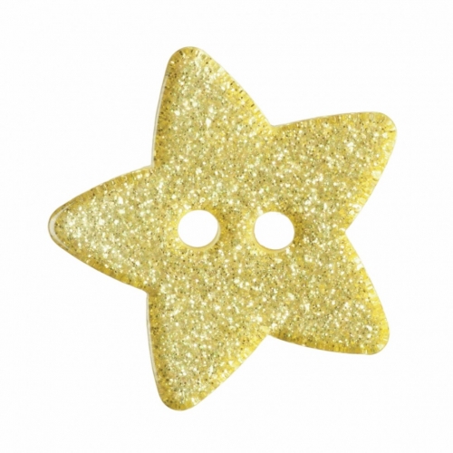 Hemline Glitter Star Buttons Gold