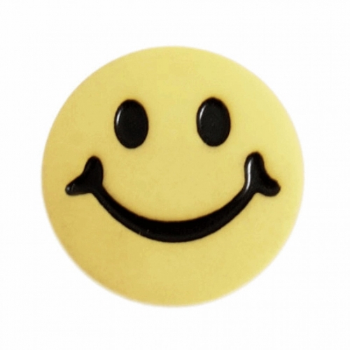 Hemline Round Happy Face Buttons Yellow