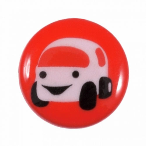 Hemline Round Car Buttons Red