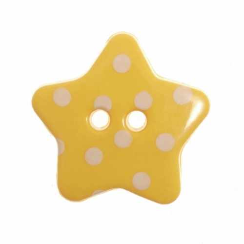 Hemline Spotty Star Shape Buttons Yellow