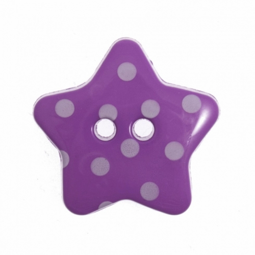 Hemline Spotty Star Shape Buttons Purple