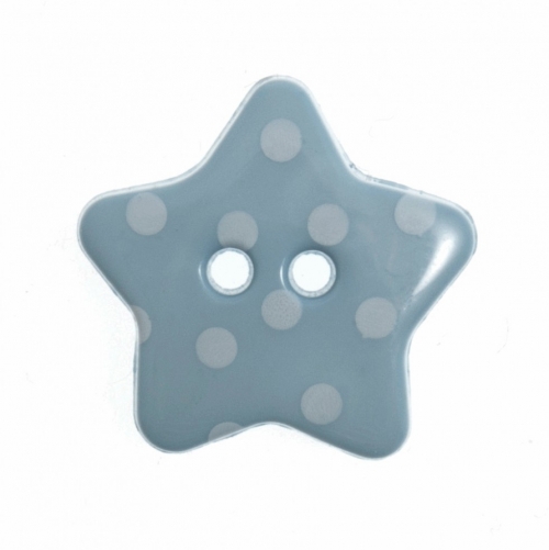 Hemline Spotty Star Shape Buttons Blue