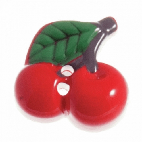 Hemline Cherry Shape Buttons Red