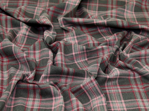 John Louden Poly Viscose Stretch Woven Suiting Fabric Pink & Grey