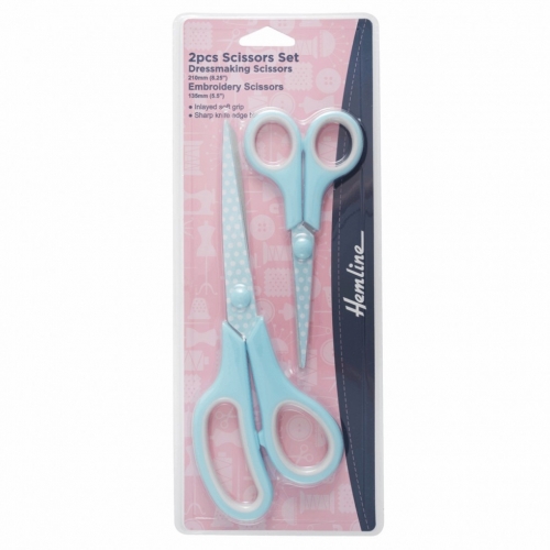 Hemline Polka Dot Scissors Set Blue