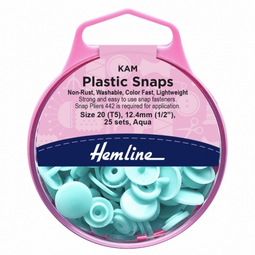 Hemline KAM Plastic Snaps Aqua
